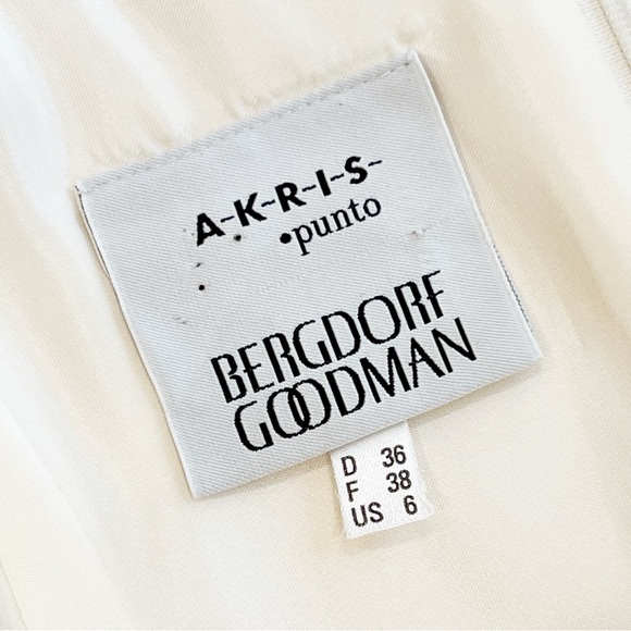 Akris Punto 100% Wool Sleeveless Flounce Dress White Cream Size 6 - Picture 5 of 6